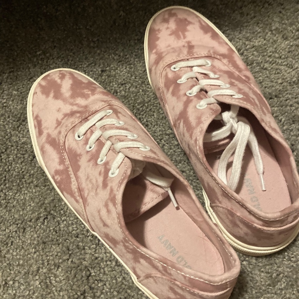 Pink tie dye sneakers